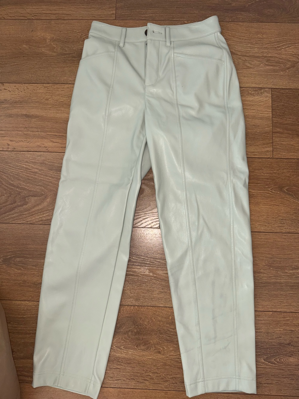 a new day Women's Pale Mint Faux Leather Trousers